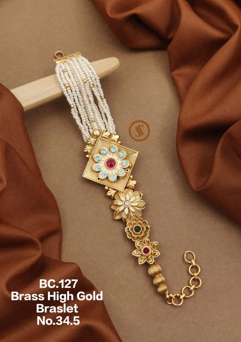 BC11 Brass High Gold Plated Mina Colour Bracelets Wholesale Shop In Surat
